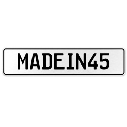 MADEIN45  - White Aluminum Street Sign Mancave Euro Plate Name Door Sign Wall