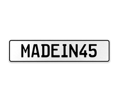 MADEIN45  - White Aluminum Street Sign Mancave Euro Plate Name Door Sign Wall