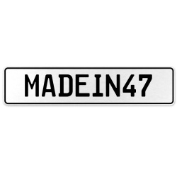 MADEIN47  - White Aluminum Street Sign Mancave Euro Plate Name Door Sign Wall