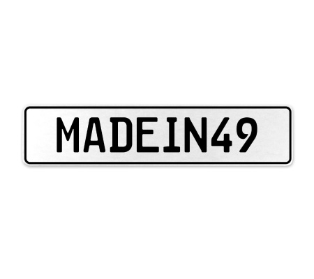 MADEIN49  - White Aluminum Street Sign Mancave Euro Plate Name Door Sign Wall