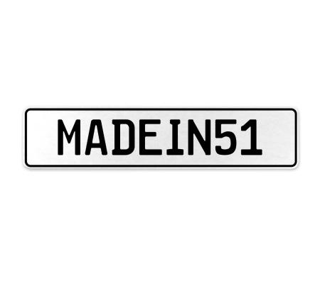 MADEIN51  - White Aluminum Street Sign Mancave Euro Plate Name Door Sign Wall