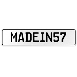 MADEIN57  - White Aluminum Street Sign Mancave Euro Plate Name Door Sign Wall