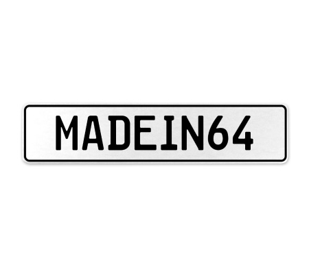 MADEIN64  - White Aluminum Street Sign Mancave Euro Plate Name Door Sign Wall