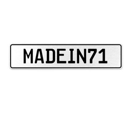 MADEIN71  - White Aluminum Street Sign Mancave Euro Plate Name Door Sign Wall