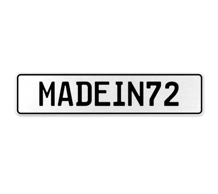 MADEIN72  - White Aluminum Street Sign Mancave Euro Plate Name Door Sign Wall