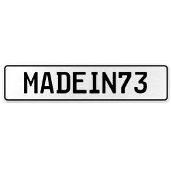 MADEIN73  - White Aluminum Street Sign Mancave Euro Plate Name Door Sign Wall