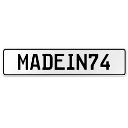 MADEIN74  - White Aluminum Street Sign Mancave Euro Plate Name Door Sign Wall
