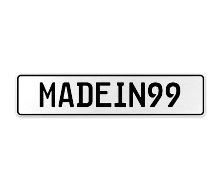 MADEIN99  - White Aluminum Street Sign Mancave Euro Plate Name Door Sign Wall