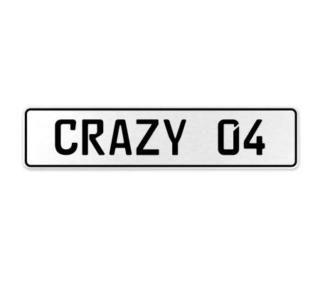 CRAZY 04  - White Aluminum Street Sign Mancave Euro Plate Name Door Sign Wall