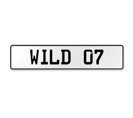 WILD 07  - White Aluminum Street Sign Mancave Euro Plate Name Door Sign Wall