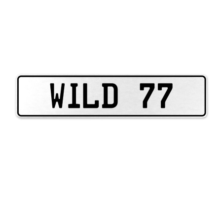 WILD 77  - White Aluminum Street Sign Mancave Euro Plate Name Door Sign Wall
