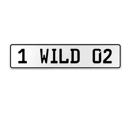 1 WILD 02  - White Aluminum Street Sign Mancave Euro Plate Name Door Sign Wall