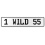 1 WILD 55  - White Aluminum Street Sign Mancave Euro Plate Name Door Sign Wall