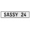SASSY 24  - White Aluminum Street Sign Mancave Euro Plate Name Door Sign Wall