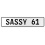 SASSY 61  - White Aluminum Street Sign Mancave Euro Plate Name Door Sign Wall