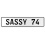 SASSY 74  - White Aluminum Street Sign Mancave Euro Plate Name Door Sign Wall