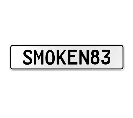 SMOKEN83  - White Aluminum Street Sign Mancave Euro Plate Name Door Sign Wall