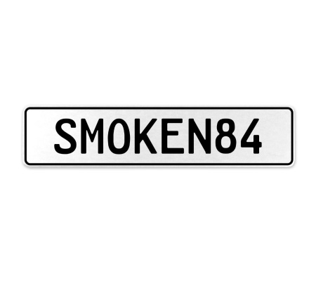 SMOKEN84  - White Aluminum Street Sign Mancave Euro Plate Name Door Sign Wall