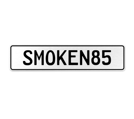 SMOKEN85  - White Aluminum Street Sign Mancave Euro Plate Name Door Sign Wall