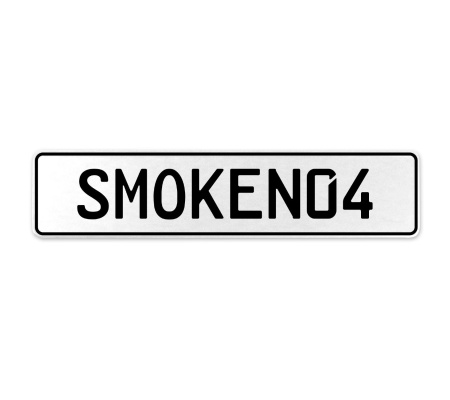 SMOKEN04  - White Aluminum Street Sign Mancave Euro Plate Name Door Sign Wall