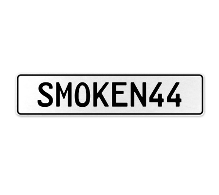 SMOKEN44  - White Aluminum Street Sign Mancave Euro Plate Name Door Sign Wall