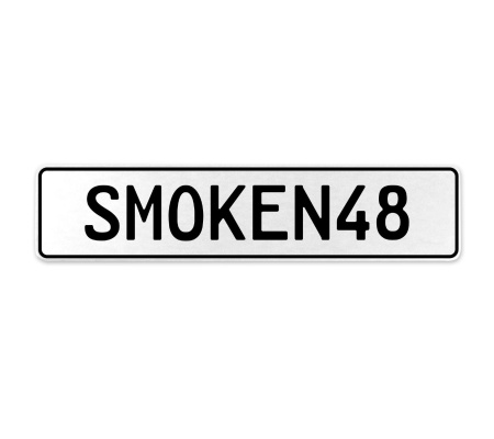 SMOKEN48  - White Aluminum Street Sign Mancave Euro Plate Name Door Sign Wall