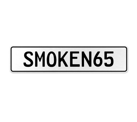 SMOKEN65  - White Aluminum Street Sign Mancave Euro Plate Name Door Sign Wall