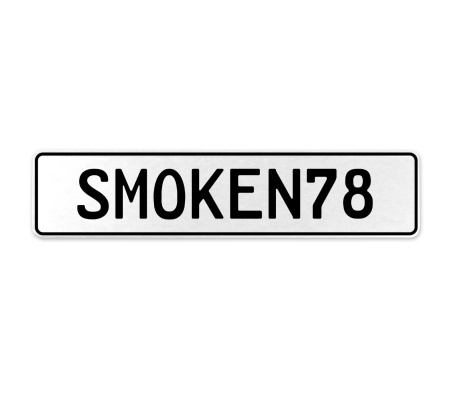SMOKEN78  - White Aluminum Street Sign Mancave Euro Plate Name Door Sign Wall