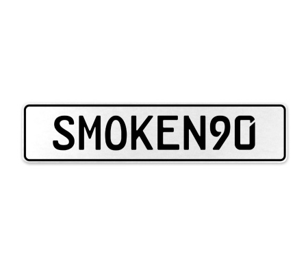SMOKEN90  - White Aluminum Street Sign Mancave Euro Plate Name Door Sign Wall