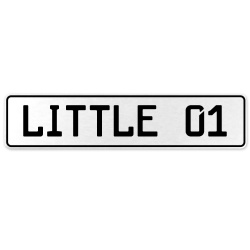 LITTLE 01  - White Aluminum Street Sign Mancave Euro Plate Name Door Sign Wall