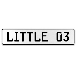 LITTLE 03  - White Aluminum Street Sign Mancave Euro Plate Name Door Sign Wall
