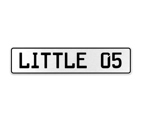 LITTLE 05  - White Aluminum Street Sign Mancave Euro Plate Name Door Sign Wall