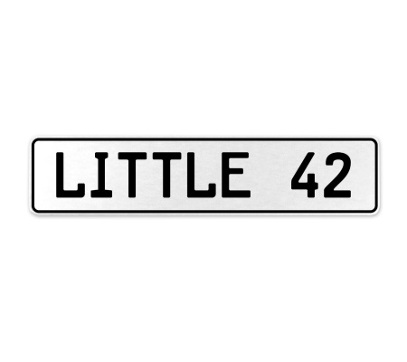 LITTLE 42  - White Aluminum Street Sign Mancave Euro Plate Name Door Sign Wall