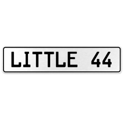 LITTLE 44  - White Aluminum Street Sign Mancave Euro Plate Name Door Sign Wall