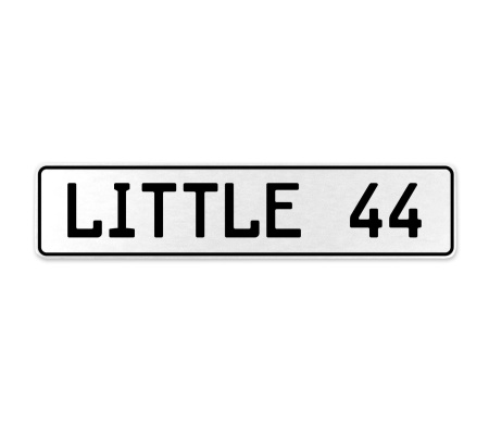 LITTLE 44  - White Aluminum Street Sign Mancave Euro Plate Name Door Sign Wall