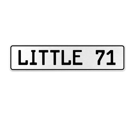 LITTLE 71  - White Aluminum Street Sign Mancave Euro Plate Name Door Sign Wall