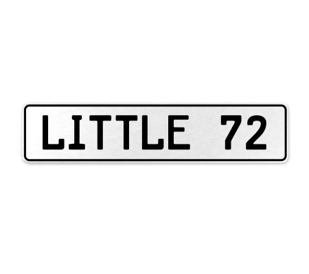 LITTLE 72  - White Aluminum Street Sign Mancave Euro Plate Name Door Sign Wall
