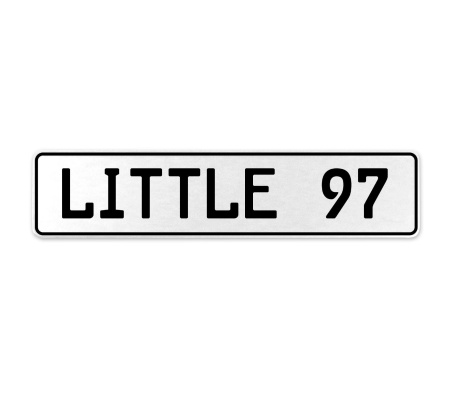 LITTLE 97  - White Aluminum Street Sign Mancave Euro Plate Name Door Sign Wall