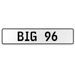 BIG 96  - White Aluminum Street Sign Mancave Euro Plate Name Door Sign Wall Art