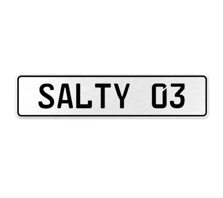 SALTY 03  - White Aluminum Street Sign Mancave Euro Plate Name Door Sign Wall