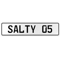 SALTY 05  - White Aluminum Street Sign Mancave Euro Plate Name Door Sign Wall