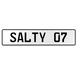 SALTY 07  - White Aluminum Street Sign Mancave Euro Plate Name Door Sign Wall