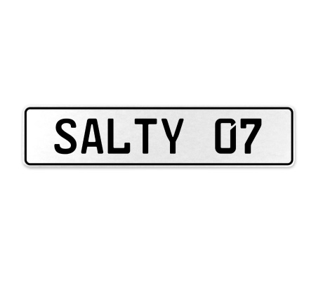 SALTY 07  - White Aluminum Street Sign Mancave Euro Plate Name Door Sign Wall