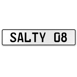 SALTY 08  - White Aluminum Street Sign Mancave Euro Plate Name Door Sign Wall