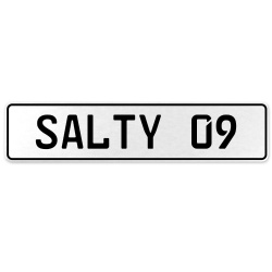 SALTY 09  - White Aluminum Street Sign Mancave Euro Plate Name Door Sign Wall
