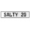 SALTY 20  - White Aluminum Street Sign Mancave Euro Plate Name Door Sign Wall