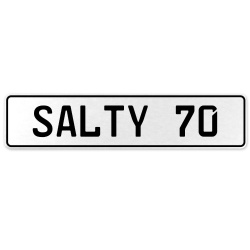 SALTY 70  - White Aluminum Street Sign Mancave Euro Plate Name Door Sign Wall