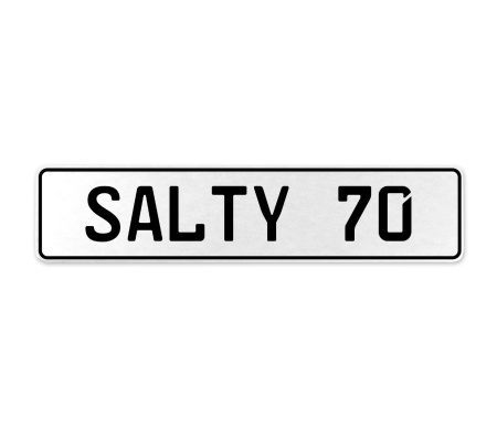 SALTY 70  - White Aluminum Street Sign Mancave Euro Plate Name Door Sign Wall