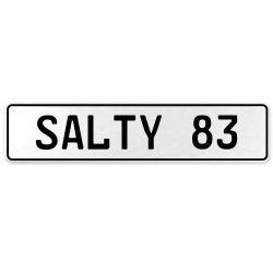 SALTY 83  - White Aluminum Street Sign Mancave Euro Plate Name Door Sign Wall