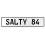 SALTY 84  - White Aluminum Street Sign Mancave Euro Plate Name Door Sign Wall